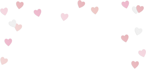 Pink Paper Hearts Confetti Overlay