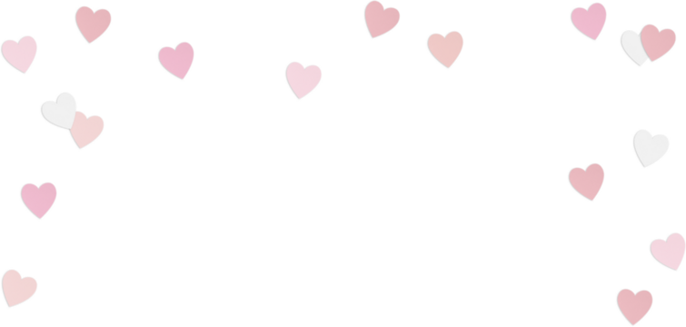 Pink Paper Hearts Confetti Overlay