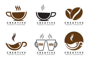 Beans And Coffee Cup Logo Template vector icon design