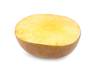 Piece of fresh kiwi fruit on white background