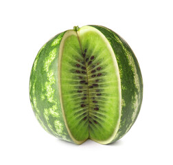 Ripe watermelon isolated on white background