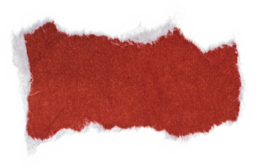 red paper sticker isolated with torn edges