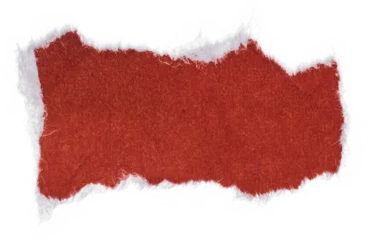 Crédence de cuisine en verre imprimé Vielles portes red paper sticker isolated with torn edges