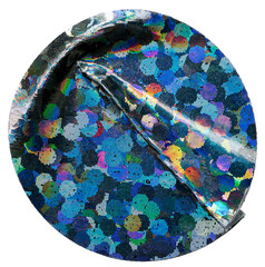 small round crumpled holographic foil sticker