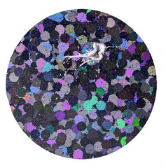small round crumpled holographic foil sticker