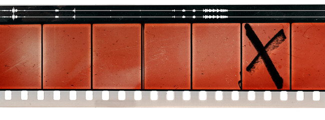 concept 35mm cine filmstrip with empty or blank texture s