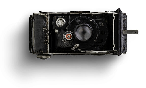 Camera Vintage Folding Flatlay