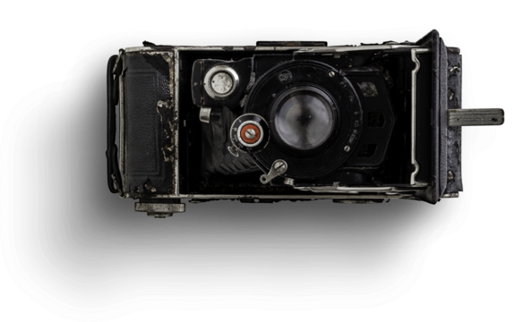 Camera Vintage Folding Flatlay