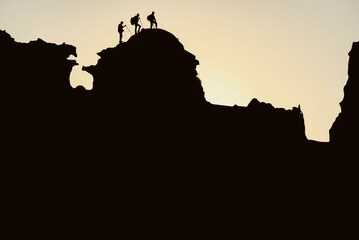 adventure, expedition, peak steps and successful travel in unusual places