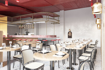 3d Rendering Coffee Shop and Cafe Lounge Restaurant