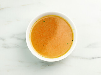 bowl of fresh chicken bouillon
