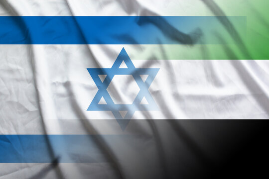 Israel And UAE Political Flag Transborder Negotiation ARE ISR