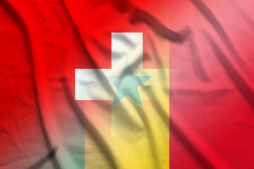Switzerland and Senegal political flag transborder negotiation SEN CHE © dmitriy
