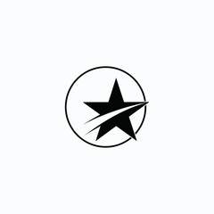 Star logo icon in circle  concept design