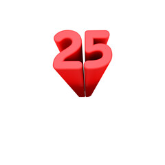 A beautiful 3d illustration with number on white background.