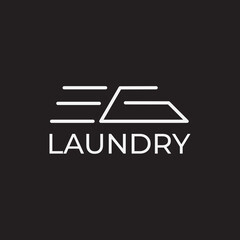 Clothes iron laundry logo design