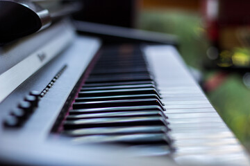 piano keys close up