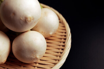 Fresh turnip on the table