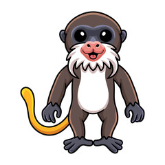 Cute little tamarin monkey cartoon standing