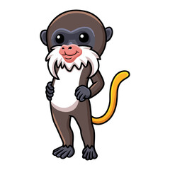 Cute little tamarin monkey cartoon standing