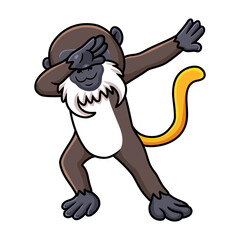 Cute little tamarin monkey cartoon dancing