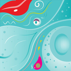 Fototapeta na wymiar Vector Illustration of Abstract Sea Life Background