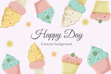 cute ice cream summer background