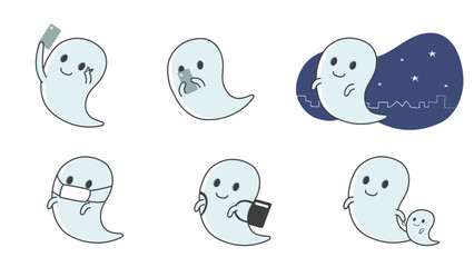 cute ghost  かわいい おばけ イラスト