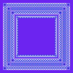 Vector geometric, pixel pattern for the design of a shawl, hijab, scarf, frame, scheme for embroidery.