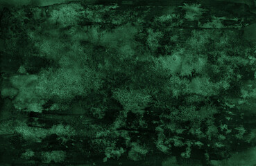 Obraz na płótnie Canvas Dark green abstract art background with space for design. Black green grunge background. Watercolor.