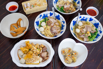 egg noodle soup with chinese dumplings