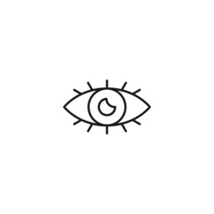 Medicine and healthcare concept. Simple monochrome illustration for web sites, stores, apps. Editable stroke. Vector line icon of eye