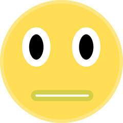 yellow emote vector with annoyed expression