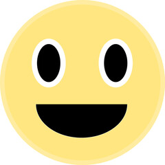 yellow emote vector with big smile expression