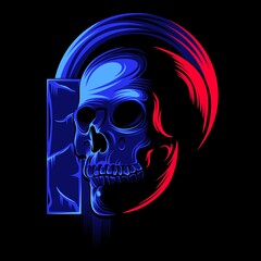 skull neon illustration
