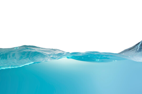 Blurred beautiful swaying water waves splashing water waves in clean blue water.