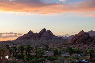 Sunset photograph from Papago Park in Phoenix, Arizona.