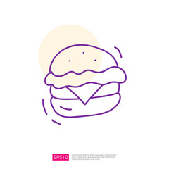 cheese burger bun doodle icon