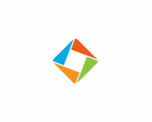 Logo abstract shape rectangle multicolor