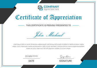 Professional & Modern Award Certificate Design template