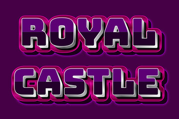Royal Castle editable text effect modern 3d style