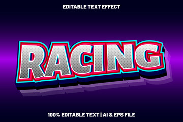 Naklejka na ściany i meble Racing editable text effect modern emboss style