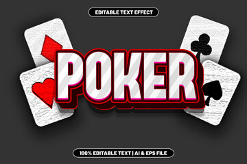 Poker editable text effect modern emboss style