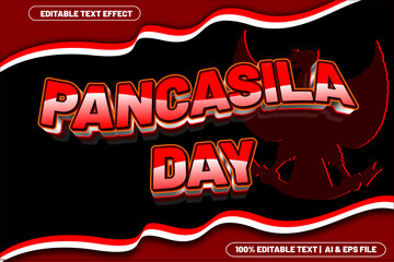 Pancasila day editable text effect 3d modern style