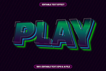 Play editable text effect 3d neon style
