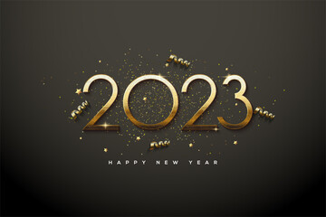 Fototapeta na wymiar happy new year 2023 luxury gold