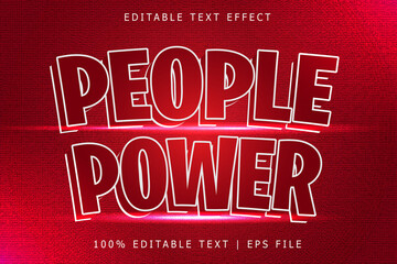 People power editable Text effect 3 Dimension emboss modern style