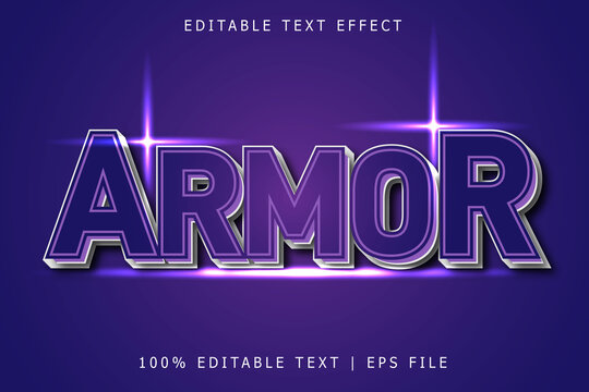 Armor editable Text effect 3 Dimension emboss modern style