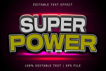Super power editable Text effect 3 Dimension emboss modern style