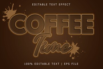 Coffee time editable Text effect 3 Dimension emboss simple style